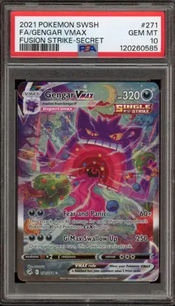 Pokemon Gengar VMAX Fusion Strike Secret Rare Full Alt Art #271 PSA 10 Gem Mint - Image 1