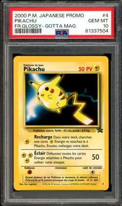 GLOSSY GOTTA MAGAZINE PROMO Pikachu Pokemon 2000 Black Star FRENCH POP 3 PSA 10 - Image 1
