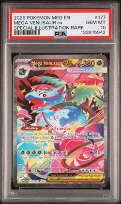 2025 POKEMON MEG EN-MEGA EVOLUTION #177 MEGA VENUSAUR EX PSA 10 - Image 1