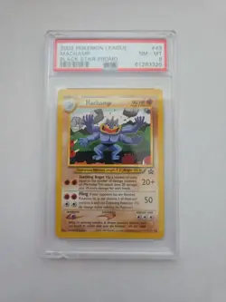 PSA 8 - 2002 Pokemon League MACHAMP Black Star Promo #43 Damaged Slab - Image 1