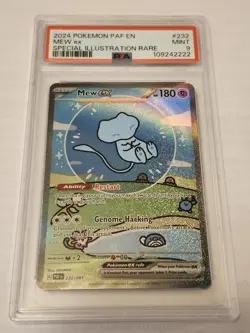 Pokemon Mew ex 232/091 PSA 9 Paldean Fates SIR Bubble Mew Full Art MINT - Image 1