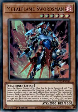 Metalflame Swordsman Ultra Rare FIRE 1st Edition 2025 Mega-Pack Yugioh - Image 1