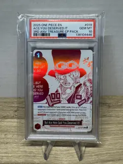 One Piece TCG 3rd ANV Treasure CP Pack Ace/ You Deserved It PSA 10 #OP13-019 - Image 1