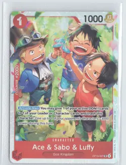 Ace & Sabo & Luffy OP13-007 Super Rare Carrying On His Will One Piece Near Mint - Image 1