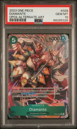 📈2023 One Piece Kingdoms of Intrigue #028 Diamante Alternate Art RARE PSA 10 - Image 1