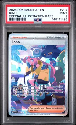 2024 POKEMON PAF EN-PALDEAN FATES SPECIAL ILLUSTRATION RARE #237 IONO PSA 9 - Image 1