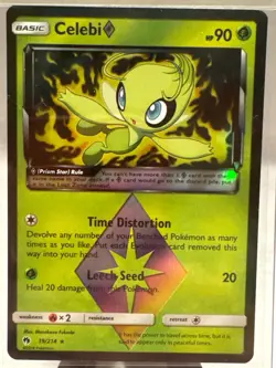 Pokemon TCG Cards Celebi Prism Star 19/214 Lost Thunder Ultra Rare NM-M - Image 1