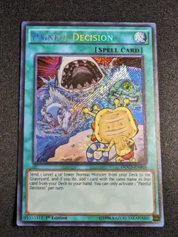Yugioh Painful Decision DOCS-EN065 1st Edition Secret Rare NM - Image 1