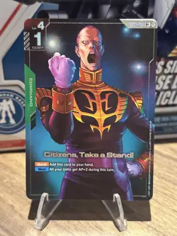 GD01-105 Citizens, Take a Stand! : R+ Holofoil Alternative Art Gundam TCG Card : - Image 1