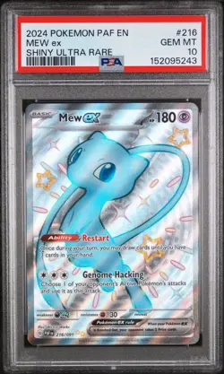 Pokemon Mew EX Shiny Full Art TCG Card Paldean Fates 216/091 PSA 10 - Image 1