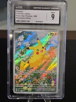 CGC 9 Pikachu Sv: Scarlet & Violet Promo Cards 088 Holo Pokemon TCG - Image 1