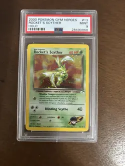 Pokemon TCG 2000 Gym Heroes Rocket's Scyther 13/132 Holo Rare PSA 9 English - Image 1