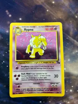 Hypno 8/62 Fossil Holo Vintage WOTC Pokemon Card HP/DMG - Image 1