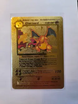 Pokemon Charizard Gold Foil Fan Art Collector Card - 4/102 - 120 HP - MINT - Image 1