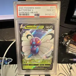 2020 Pokemon Butterfree V Full Art Holo Ultra Rare Darkness Ablaze #001 PSA 10 - Image 1
