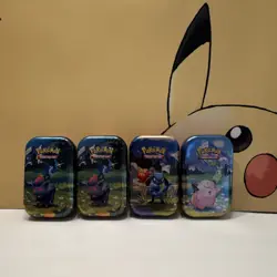 Pokemon TCG Collectible Tin Lot of (4)four tins (2)Zorua Riolu Clefairy .. EMPTY - Image 1