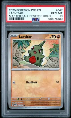 2025 POKEMON PRE EN-PRISMATIC EVOLUTIONS #047 LARVITAR PSA 10 - Image 1