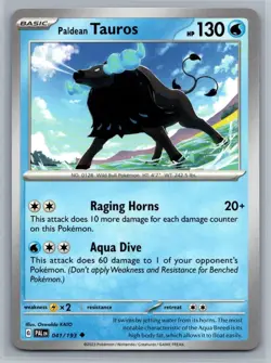 Paldean Tauros 41/193 Paldea Evolved Uncommon Pokemon TCG 2023 - Image 1