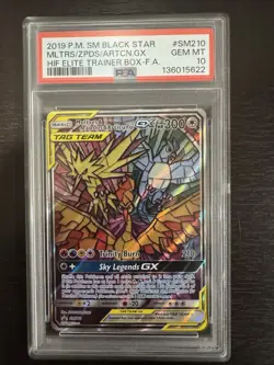 PSA 10 MOLTRES ZAPDOS & ARTICUNO GX SM210 HIDDEN FATES ETB PROMO POKEMON - Image 1
