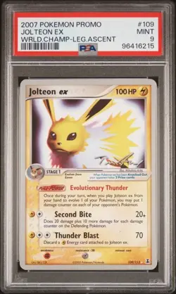 Pokemon PSA 9 2007 POKEMON WORLD CHAMPIONSHIPS PROMO #109 JOLTEON EX - Image 1