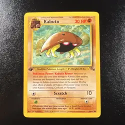 Pokemon Kabuto 50/62 Fossil 1st Edition Common LP Stage 1 WOTC English 1999 - Image 1