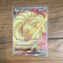 Pokemon Ninetales V 177/192 Swsh02: Rebel Clash Ultra Rare Full Art Holo 200 HP - Image 1