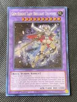 YuGiOh! Gem-Knight Lady Brilliant Diamond BLMM-EN145 Secret Rare 1st Edition NM - Image 1