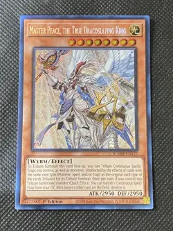 YuGiOh! - Master Peace, the True Dracoslaying King BLMM-EN127 Secret Rare 1st NM - Image 1