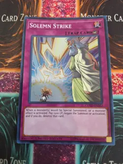 Yugioh Solemn Strike COTD-ENSE2 Super Rare Limited Near Mint - Image 1