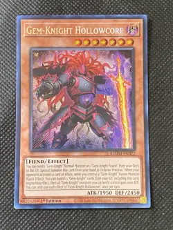 YuGiOh! - Gem-Knight Hollowcore BLMM-EN022 Secret Rare 1st Edition Near Mint - Image 1