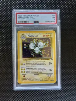 Magneton Holo Pokemon Card Unlimited Fossil 11/62 ARK BGS PSA 7 - Image 1