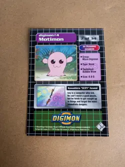 Izzy & Motimon #7 of 34 Digimon CCG Card Exclusive Preview Silver Stamp - Image 3