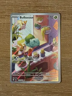 Pokemon TCG Bulbasaur Stellar Crown Illustration Rare Holo Card 143/142 - Image 1