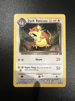 Dark Raticate 51/82 Team Rocket Unlimited 2000 Pokemon Card Common NM - Image 1