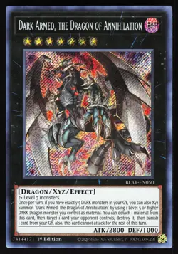 Dark Armed, the Dragon of Annihilation BLAR-EN050 Yugioh TCG Card Secret Rare LP - Image 1