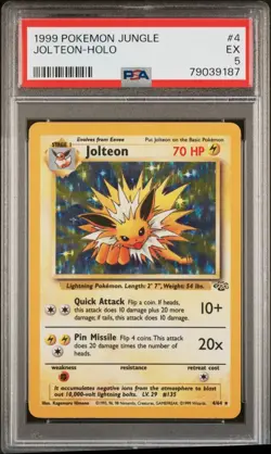 1999 Pokemon Jungle Jolteon Holo #4 PSA 5 - Image 1