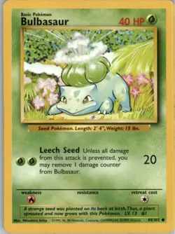 1999 Classic - Base Set Bulbasaur Basic/Common #44 - Image 1