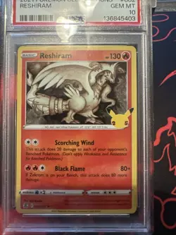 RESHIRAM PSA 10 2021 POKEMON SWORD & SHIELD CELEBRATIONS #002/025 PSA 10 MINT - Image 2