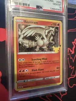 RESHIRAM PSA 10 2021 POKEMON SWORD & SHIELD CELEBRATIONS #002/025 PSA 10 MINT - Image 4