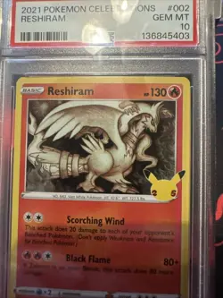 RESHIRAM PSA 10 2021 POKEMON SWORD & SHIELD CELEBRATIONS #002/025 PSA 10 MINT - Image 5