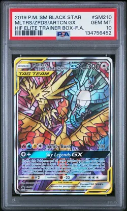 Pokemon TCG Moltres & Zapdos & Articuno GX - PSA 10 SM 210 - Hidden Fates - Image 1