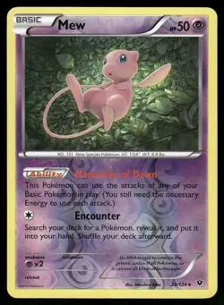 2016 Pokemon Mew Holo Rare Fates Collide 29/124 Reverse Holo DMG - Image 1