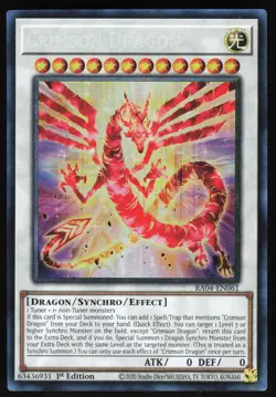Crimson Dragon (PCR) RA04-EN061 Yugioh TCG Card Prismatic Collector's Rare NM - Image 1