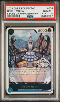 2023 GECKO MORIA One Piece ST03-004 Store Championship Pack PSA 10 GEM MT - Image 1