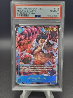 2025 One Piece OP11 Monkey D Luffy SEC Alternate Art PSA 10 - Image 1