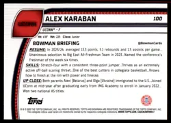 2024-25 Bowman University Chrome #100 Alex Karaban Green Shimmer Refractor - Image 2