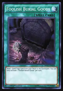 Foolish Burial Goods MP17-EN218 Yugioh TCG Card Secret Rare NM - Image 1