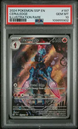 Pokemon Ceruledge Illustration Rare Holo PSA 10 Sv08 Surging Sparks 197/191 EN - Image 1