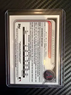 2024 Bowman Chrome Jose Fernandez #CPA-JF 1st Bowman Purple Refractor Auto /250 - Image 2