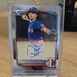 2025 Bowman Chrome 1st Autograph Devin Fitz-Gerald #CPA-DF Rangers/Nationals - Image 1